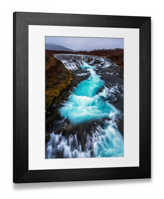 Framed Print : A waterfall from a glacial creek Framed Print : A waterfall from a glacial creek