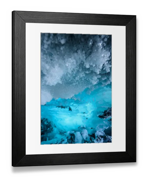 Framed Print : Blue Ice. Ice crystal under Matanuska glacier in Alaska