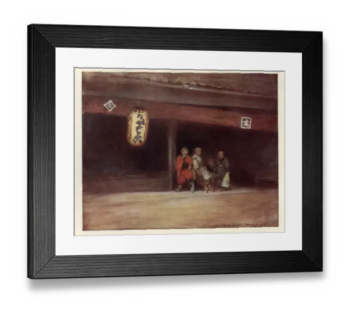 Framed Print : Japanese children sitting in a porch, 19th Century, Japan Art Framed Print : Japanese children sitting in a porch, 19th Century, Japan Art