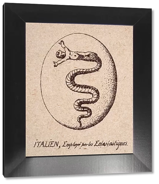 Escutcheon, or heraldic shield, Italian coat of arms, Snake eating a man