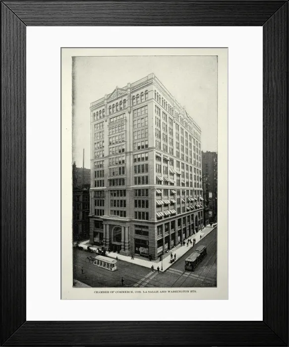 Framed Print : American Victorian architecture, Chamber of Commerce, corner La Salle and Washington Streets, Chicago, 19th Century Framed Print : American Victorian architecture, Chamber of Commerce, corner La Salle and Washington Streets, Chicago, 19th Century