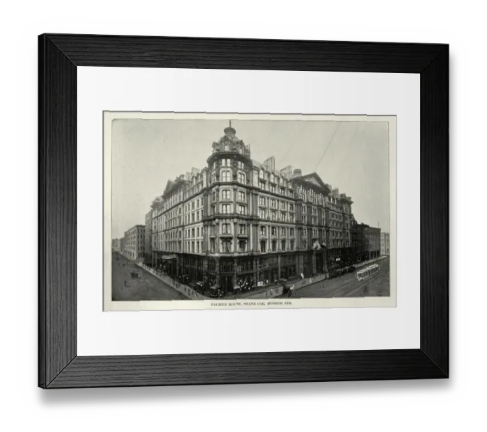 Framed Print : American Victorian architecture, Palmer House, State Corner Monrose Street, Chicago, 19th Century