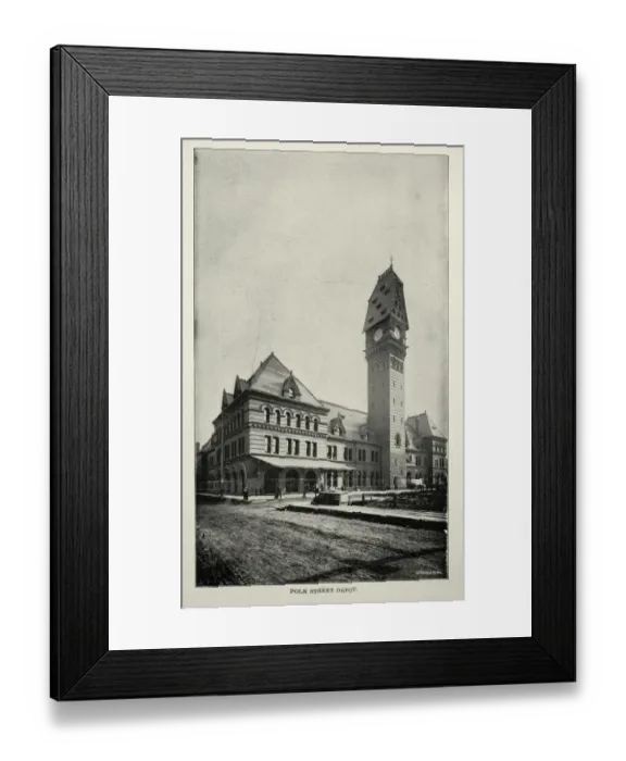 Framed Print : American Victorian architecture, Polk Street Depot, or Dearborn Station, Chicago, 19th Century Framed Print : American Victorian architecture, Polk Street Depot, or Dearborn Station, Chicago, 19th Century