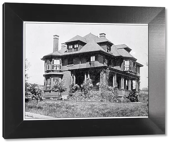 Antique photograph from Lawrence, Kansas, in 1898: University of Kansas, Chancellors Residence