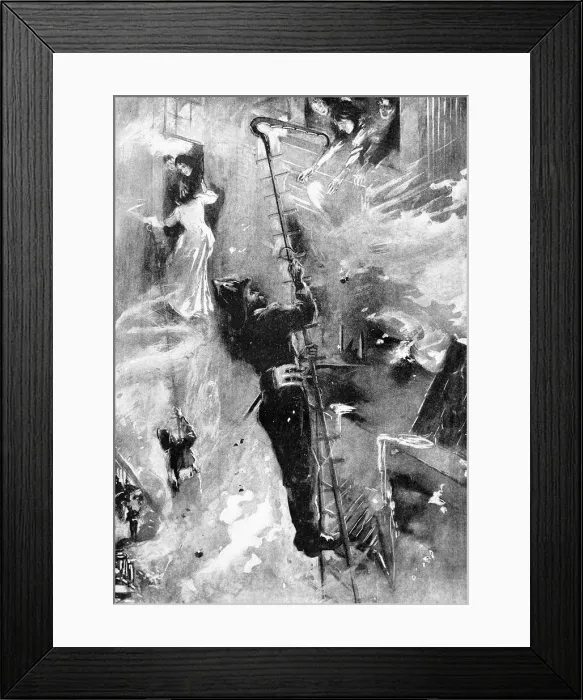 Framed Print : Windsor Hotel New York, fire