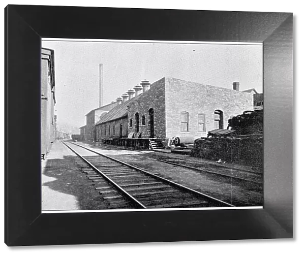 Antique photograph from Lawrence, Kansas, in 1898: Paper mill