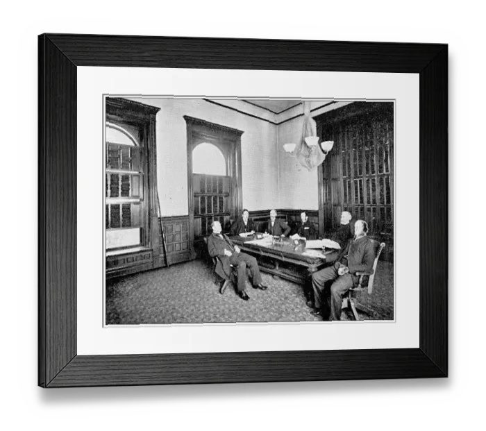 Framed Print : Antique photograph from Lawrence, Kansas, in 1898: Watkins National Bank Building Directors room Framed Print : Antique photograph from Lawrence, Kansas, in 1898: Watkins National Bank Building Directors room