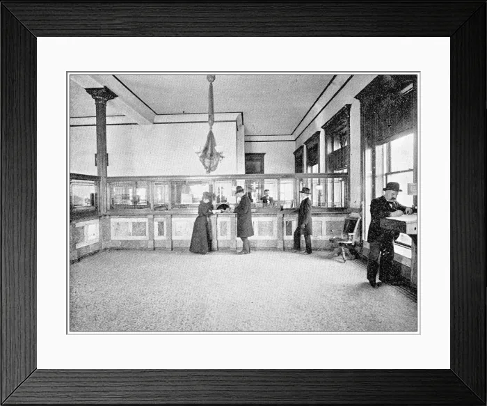 Framed Print : Antique photograph from Lawrence, Kansas, in 1898: Watkins National Bank Building Framed Print : Antique photograph from Lawrence, Kansas, in 1898: Watkins National Bank Building