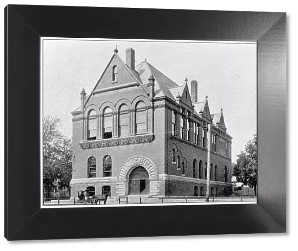 Antique photograph from Lawrence, Kansas, in 1898: Watkins National Bank Building