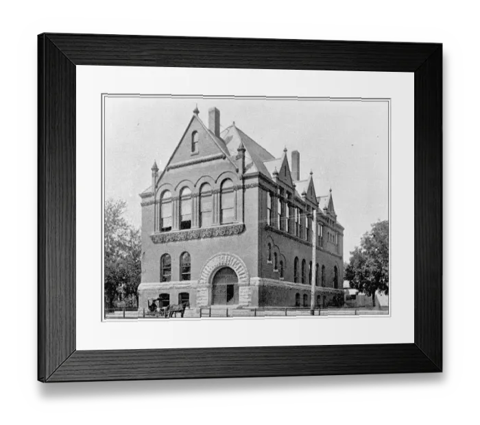 Framed Print : Antique photograph from Lawrence, Kansas, in 1898: Watkins National Bank Building Framed Print : Antique photograph from Lawrence, Kansas, in 1898: Watkins National Bank Building