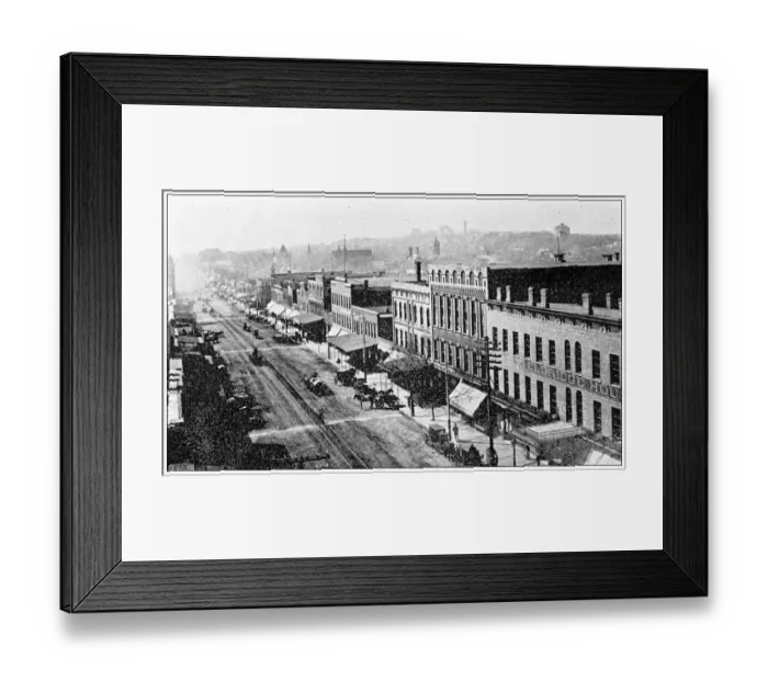 Framed Print : Antique photograph from Lawrence, Kansas, in 1898: Massachusetts Street Framed Print : Antique photograph from Lawrence, Kansas, in 1898: Massachusetts Street