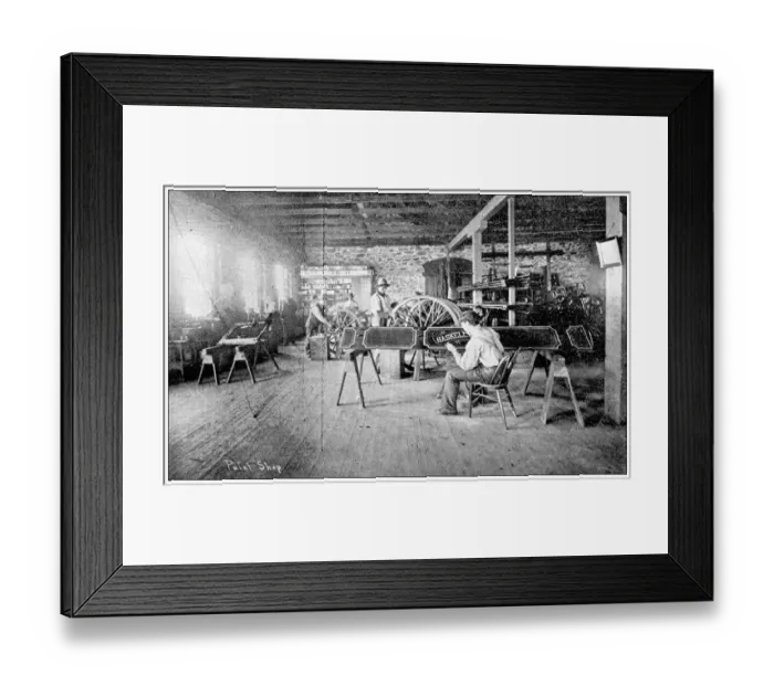 Framed Print : Antique photograph from Lawrence, Kansas, in 1898: Haskell Institute, Paint shop Framed Print : Antique photograph from Lawrence, Kansas, in 1898: Haskell Institute, Paint shop