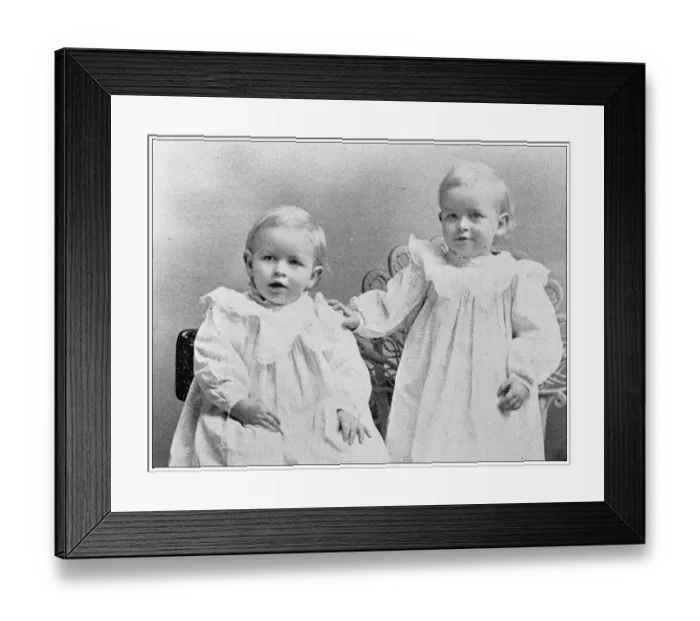 Framed Print : Antique photograph from Lawrence, Kansas, in 1898: Twins, Ernst and Rudolph Framed Print : Antique photograph from Lawrence, Kansas, in 1898: Twins, Ernst and Rudolph