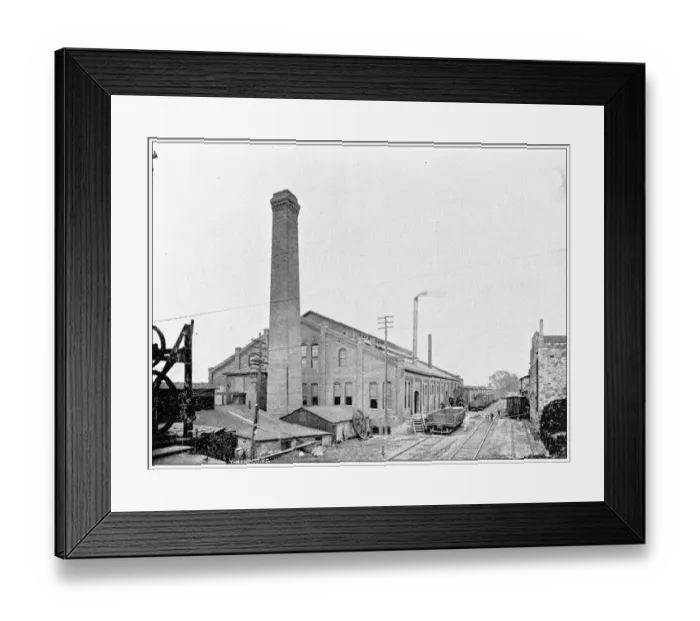 Framed Print : Antique photograph from Lawrence, Kansas, in 1898: Consolidated Barb Wire Mills