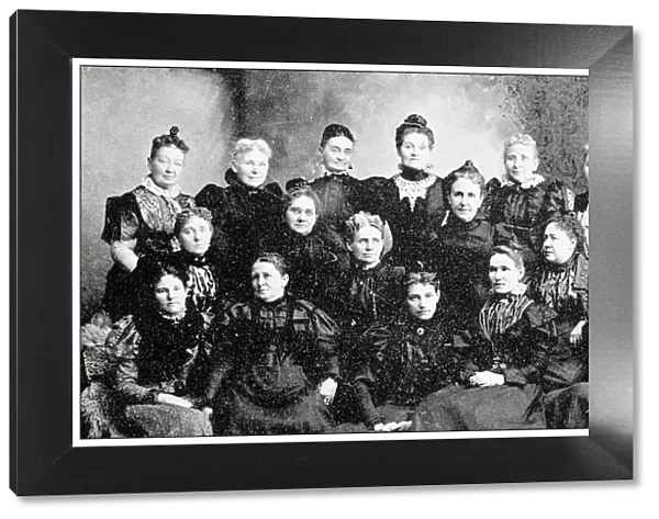 Antique photograph from Lawrence, Kansas, in 1898: Ladies Literary League