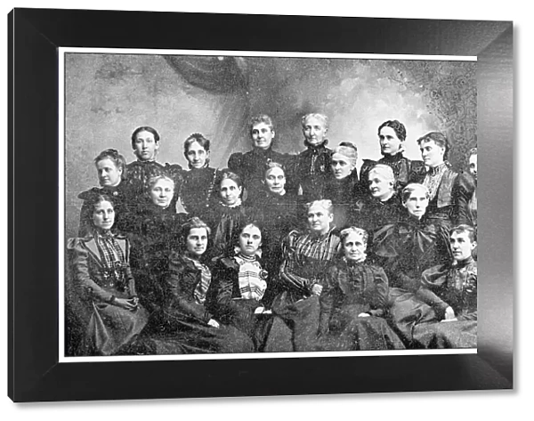 Antique photograph from Lawrence, Kansas, in 1898: Friends in council