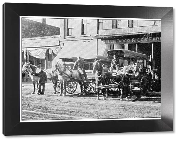 Antique photograph from Lawrence, Kansas, in 1898: Wells, Fargo and Co Express