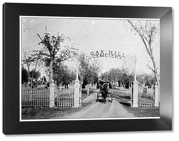 Antique photograph from Lawrence, Kansas, in 1898: Oak Hill Cemetery