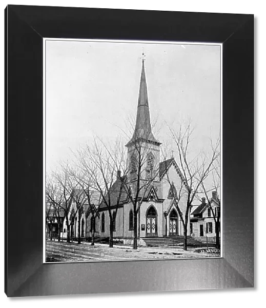 Antique photograph from Lawrence, Kansas, in 1898: Christian Church