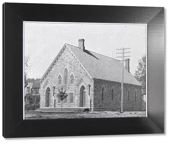 Antique photograph from Lawrence, Kansas, in 1898: First United Presbyterian Church