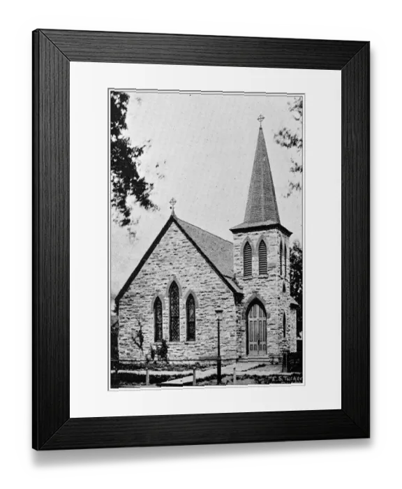 Framed Print : Antique photograph from Lawrence, Kansas, in 1898: English Lutheran Church