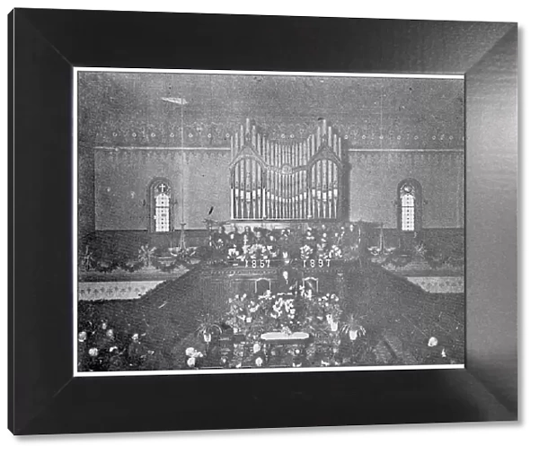 Antique photograph from Lawrence, Kansas, in 1898: congregational church