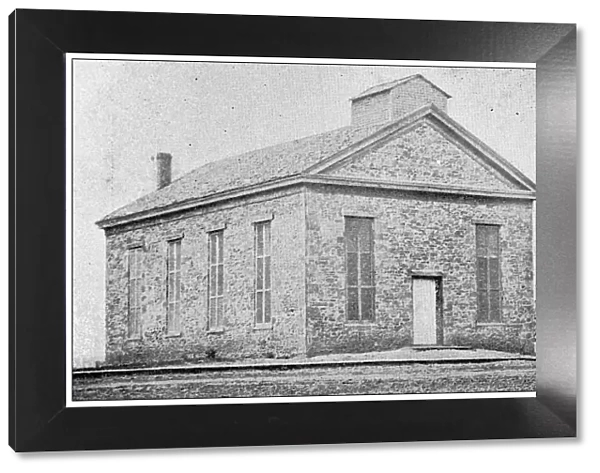 Antique photograph from Lawrence, Kansas, in 1898: Old Congregational Church