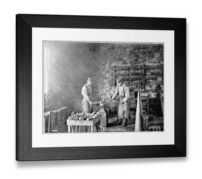 Framed Print : Antique photograph from Lawrence, Kansas, in 1898: Haskell Institute, Blacksmith