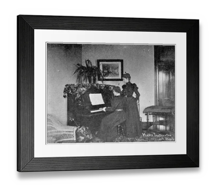 Framed Print : Antique photograph from Lawrence, Kansas, in 1898: Haskell Institute, Music Department
