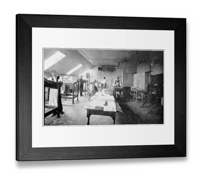Framed Print : Antique photograph from Lawrence, Kansas, in 1898: Haskell Institute, Printing Office Framed Print : Antique photograph from Lawrence, Kansas, in 1898: Haskell Institute, Printing Office