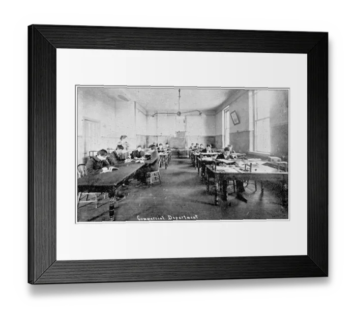 Framed Print : Antique photograph from Lawrence, Kansas, in 1898: Haskell Institute, Commercial department Framed Print : Antique photograph from Lawrence, Kansas, in 1898: Haskell Institute, Commercial department