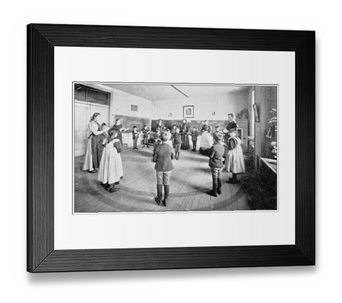 Framed Print : Antique photograph from Lawrence, Kansas, in 1898: Haskell Institute, Kindergarten Framed Print : Antique photograph from Lawrence, Kansas, in 1898: Haskell Institute, Kindergarten