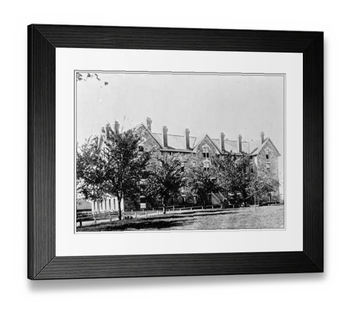 Framed Print : Antique photograph from Lawrence, Kansas, in 1898: Haskell Institute, Small Boys Building Framed Print : Antique photograph from Lawrence, Kansas, in 1898: Haskell Institute, Small Boys Building