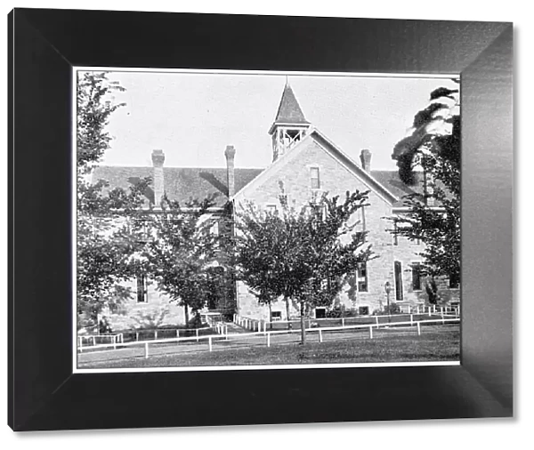 Antique photograph from Lawrence, Kansas, in 1898: Haskell Institute, Chapel