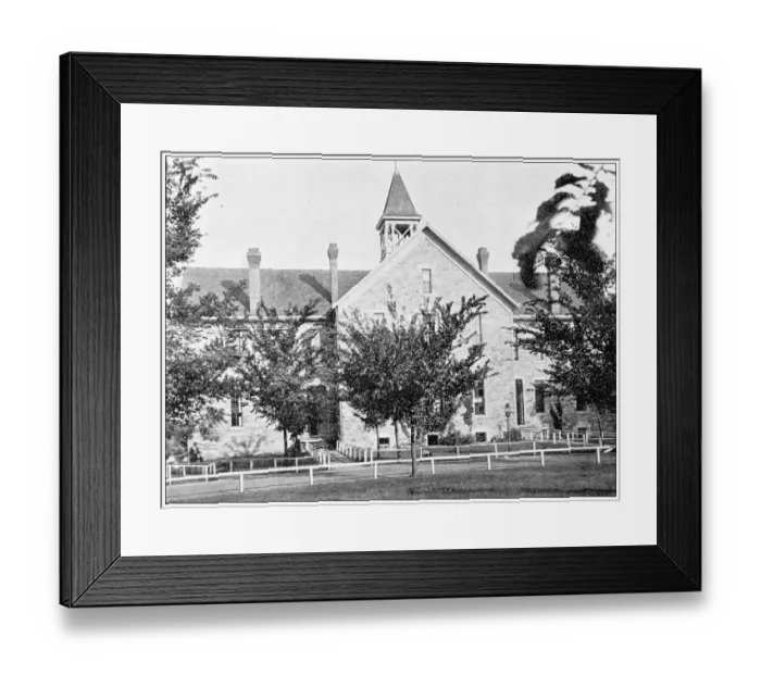Framed Print : Antique photograph from Lawrence, Kansas, in 1898: Haskell Institute, Chapel Framed Print : Antique photograph from Lawrence, Kansas, in 1898: Haskell Institute, Chapel