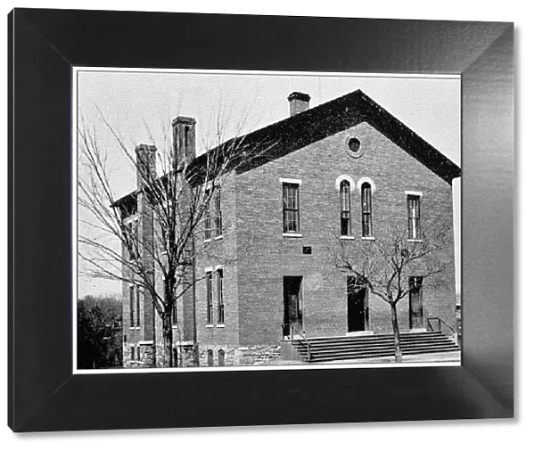 Antique photograph from Lawrence, Kansas, in 1898: Vermont School