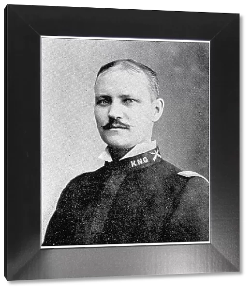 Antique photograph from Lawrence, Kansas, in 1898: National guard, Colonel Wilders Metcalf