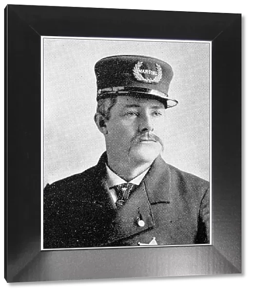 Antique photograph from Lawrence, Kansas, in 1898: Jas H Monroe, Chief of Police
