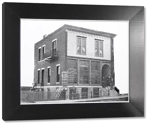 Antique photograph from Lawrence, Kansas, in 1898: Office of A L Selig