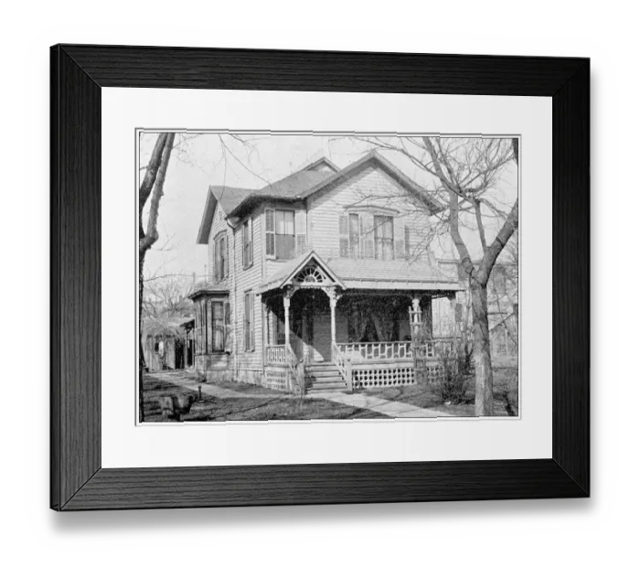 Framed Print : Antique photograph from Lawrence, Kansas, in 1898: Residential building, exterior Framed Print : Antique photograph from Lawrence, Kansas, in 1898: Residential building, exterior