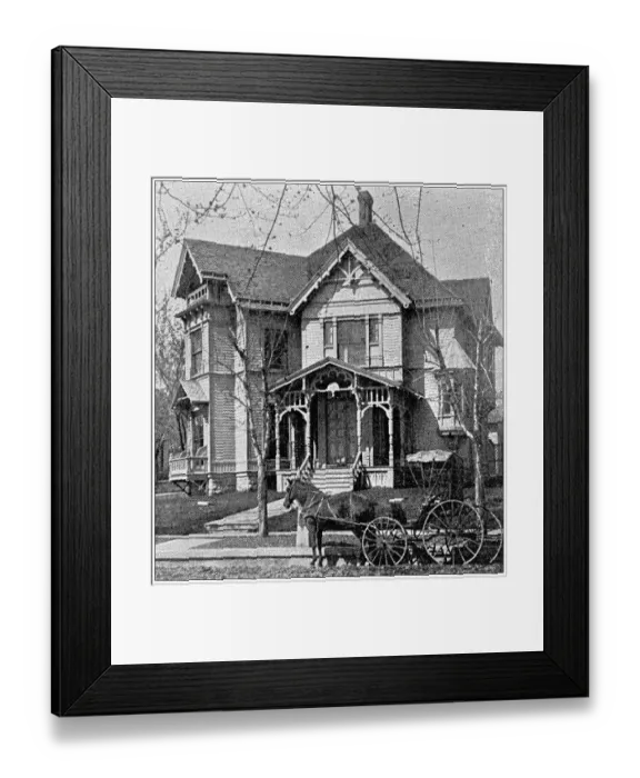 Framed Print : Antique photograph from Lawrence, Kansas, in 1898: Residential building, exterior Framed Print : Antique photograph from Lawrence, Kansas, in 1898: Residential building, exterior