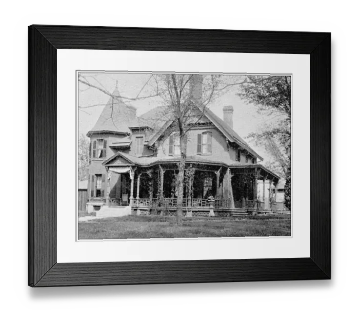 Framed Print : Antique photograph from Lawrence, Kansas, in 1898: Residential building, exterior Framed Print : Antique photograph from Lawrence, Kansas, in 1898: Residential building, exterior