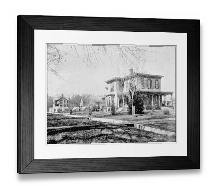 Framed Print : Antique photograph from Lawrence, Kansas, in 1898: Residential building, exterior Framed Print : Antique photograph from Lawrence, Kansas, in 1898: Residential building, exterior