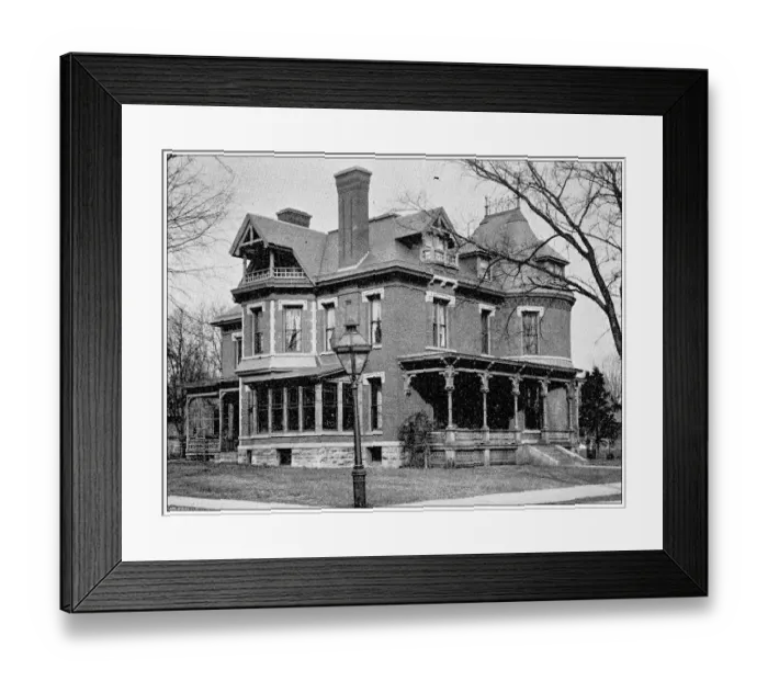 Framed Print : Antique photograph from Lawrence, Kansas, in 1898: Residential building, exterior Framed Print : Antique photograph from Lawrence, Kansas, in 1898: Residential building, exterior