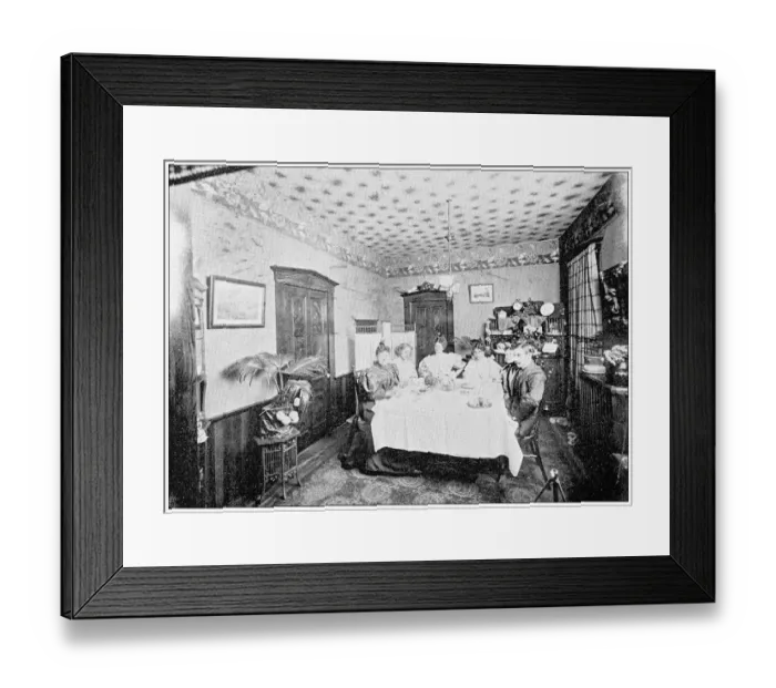 Framed Print : Antique photograph from Lawrence, Kansas, in 1898: Residential building, interior Framed Print : Antique photograph from Lawrence, Kansas, in 1898: Residential building, interior