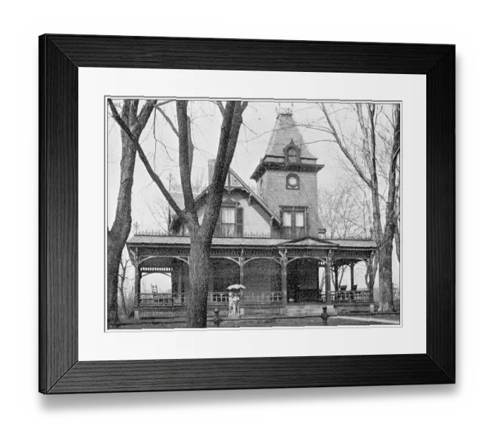 Framed Print : Antique photograph from Lawrence, Kansas, in 1898: Residential building, exterior Framed Print : Antique photograph from Lawrence, Kansas, in 1898: Residential building, exterior