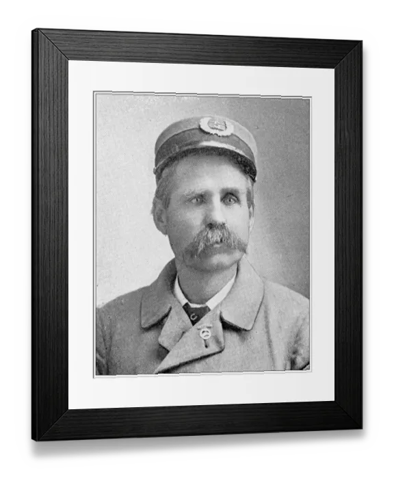 Framed Print : Antique photograph from Lawrence, Kansas, in 1898: F A Myers, Letter Carrier