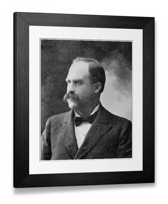 Framed Print : Antique photograph from Lawrence, Kansas, in 1898: E F Caldwell, Postmaster