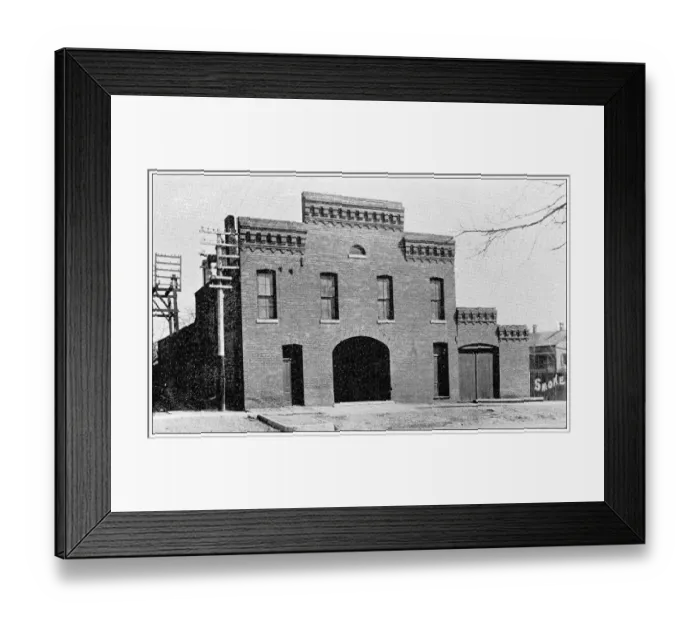 Framed Print : Antique photograph from Lawrence, Kansas, in 1898: Hamlins Livery stable Framed Print : Antique photograph from Lawrence, Kansas, in 1898: Hamlins Livery stable