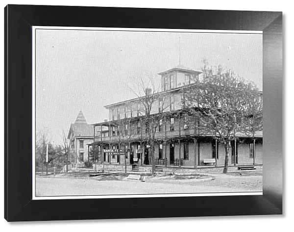 Antique photograph from Lawrence, Kansas, in 1898: Santa Fe Hotel